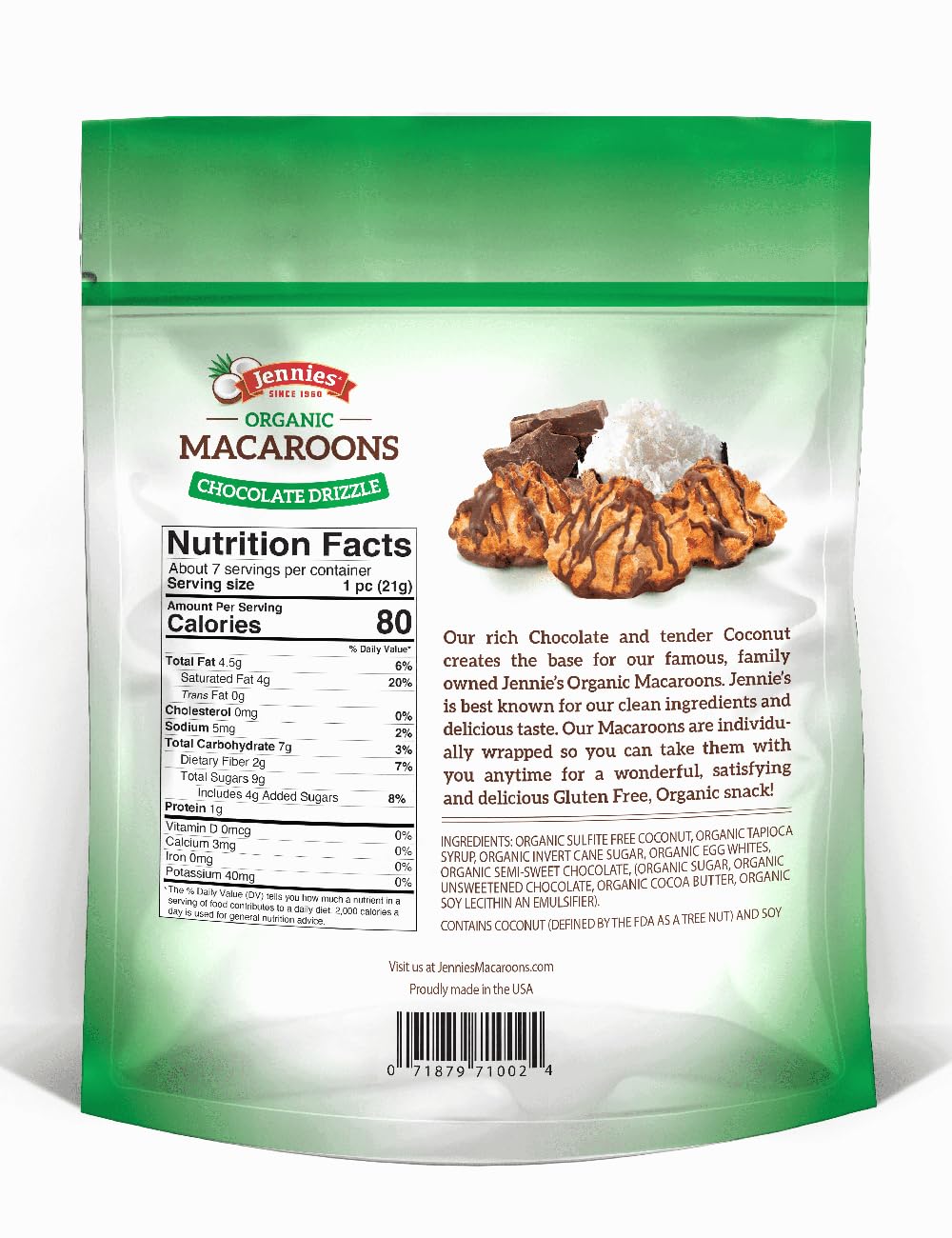 Jennies, Macaroons Chocolate Drizzle, 5.25 Ounce