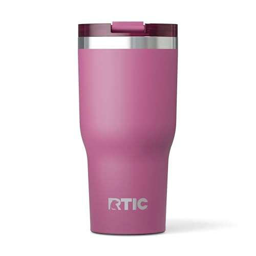 RTIC 30oz Essential Tumbler with Lid, Insulated, Stainless Steel, Metal, Double Wall Vacuum-Insulation, Ceramic Lined, Travel Cup for Iced Coffee, Tea, Hot and Cold Drink, Graphite