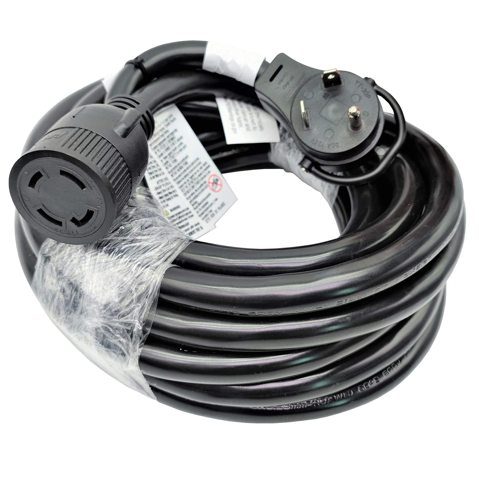 Parkworld 885446C NEMA TT-30P to L14-30R Adapter Cord, RV 30A TT-30 Male Plug with Handle to Generator 30A 4-Prong L14-30 Female Receptacle (36 Foot)