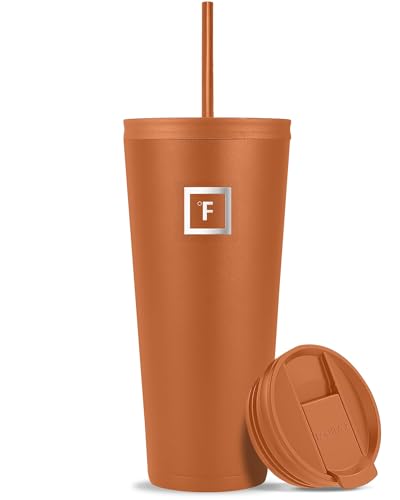 IRON °FLASK Classic Tumbler - Vacuum Insulated Stainless Steel Water Bottle, Double Walled, Drinking Cup, Insulated Travel Mug (Cotton Candy, 24 oz Solid Lid)