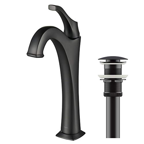 KRAUS KVF-1200BG Arlo™ Brushed Gold Tall Vessel Bathroom Faucet with Pop-Up Drain