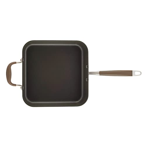 Anolon Advanced Hard Anodized Nonstick Saute Square Fry Pan with Helper Handle, 4 Quart, Bronze