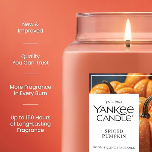 Yankee Candle Sugared Cinnamon Apple, Scented Candle, 22oz Large Jar with up to 150 Hour Burn Time, Giftable