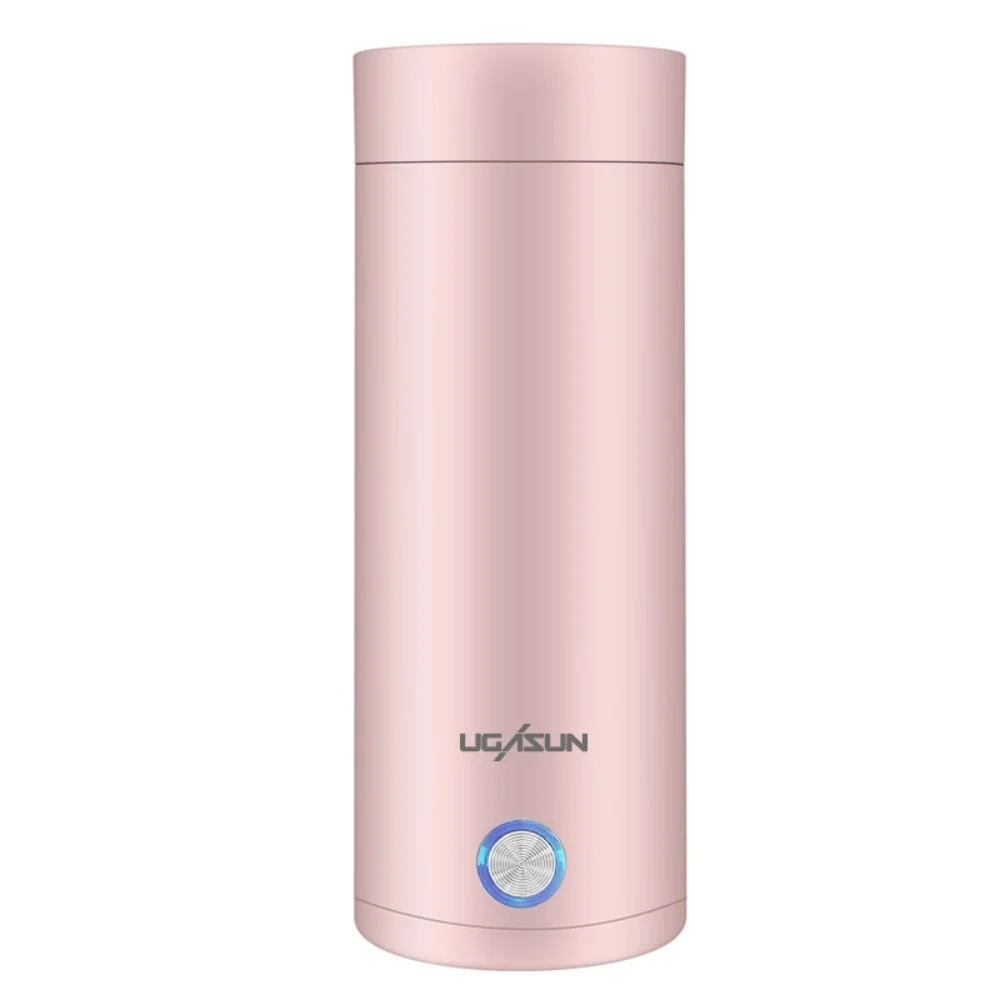 400ML Thermos Temperature Control Travel Water Boiler Tea Thermal Cup Coffee Electric Kettle PINK EU