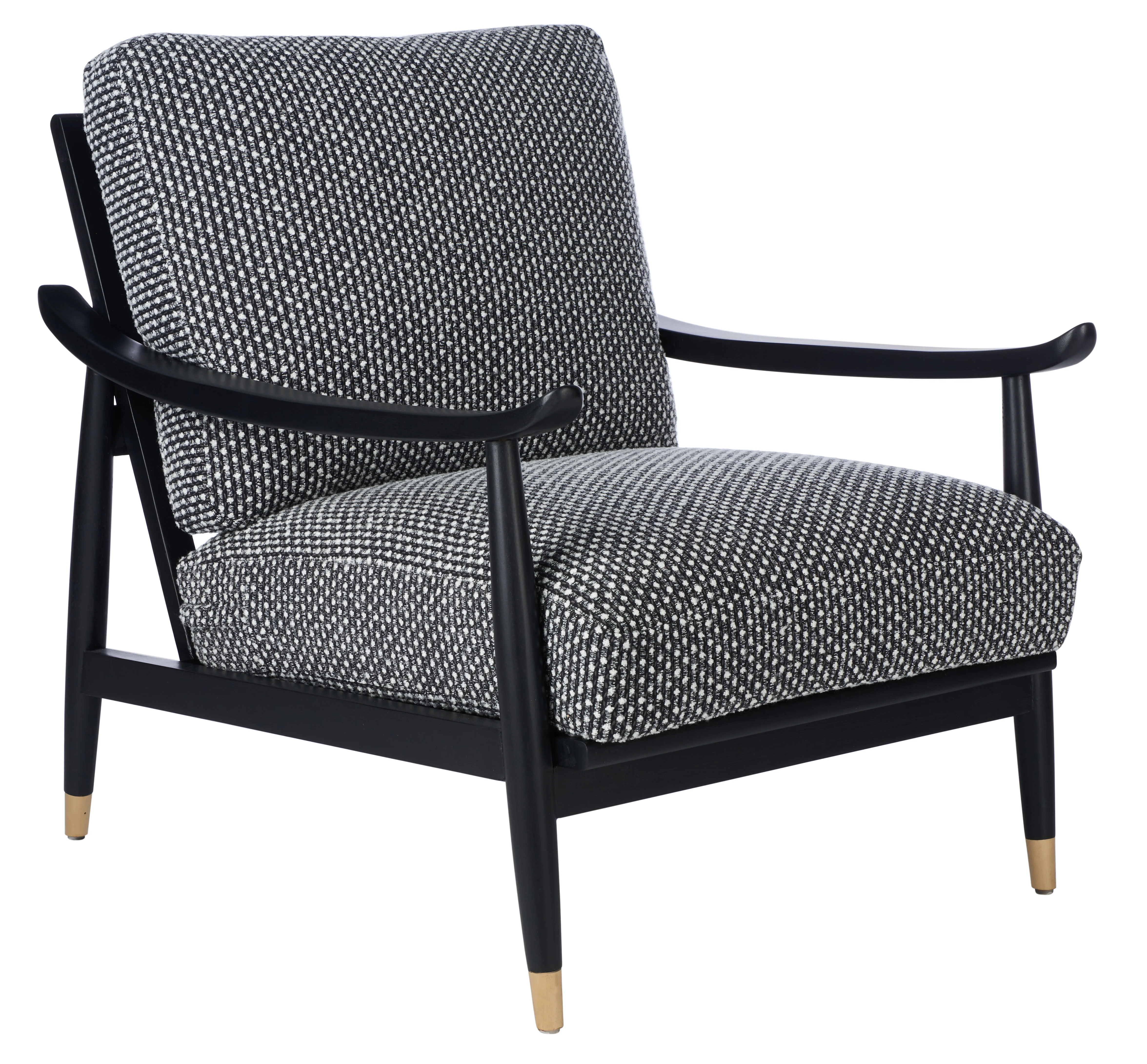 SAFAVIEH Couture Kiara Modern Linen Checkered Accent Chair, Black/White