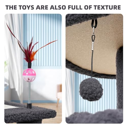 YUNIQUE Cat Tree with Cat Condo and Big Hammock, Grey