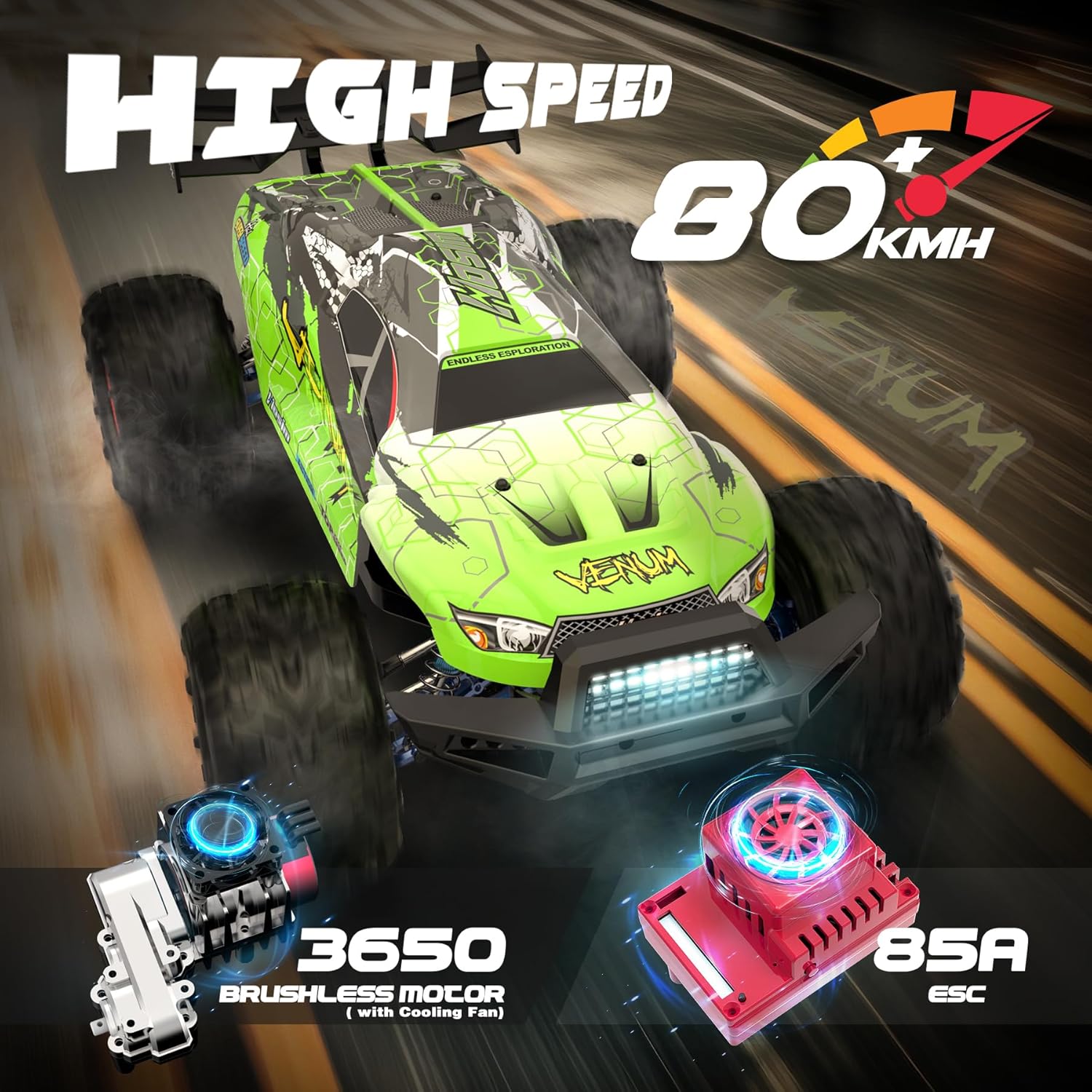 Hosim 1:8 RC Cars for Adults Fast 80+KMH 1:10 RC Truck 48+ KMH for Adults and Kids