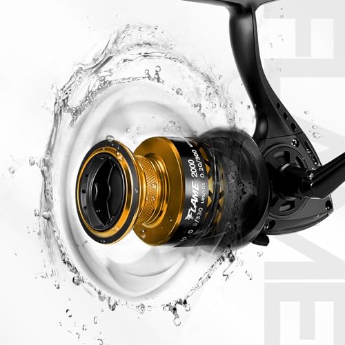 Piscifun Flame Spinning Reels, Lightweight 9+1BB Ultra Smooth Spinning Fishing Reels, 19.8LBs Max Drag, 2000, 3000, 4000, 5000 Series, Red & Blue