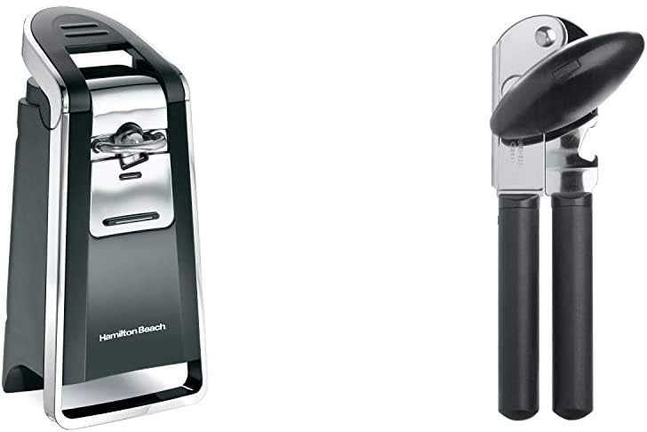 Hamilton Beach Smooth Edge Electric Automatic Kitchen Can Opener (76607) and OXO Good Grips Soft-Handled Manual Can Opener
