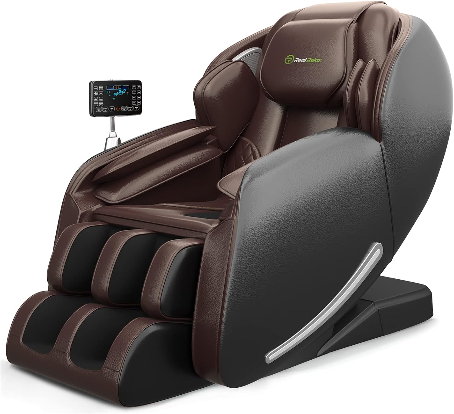 Real Relax Massage Chair, Full Body Zero Gravity SL-Track Shiatsu Massage Chair Recliner with Heat Body Scan Bluetooth Speakers Foot Roller, Favor-06