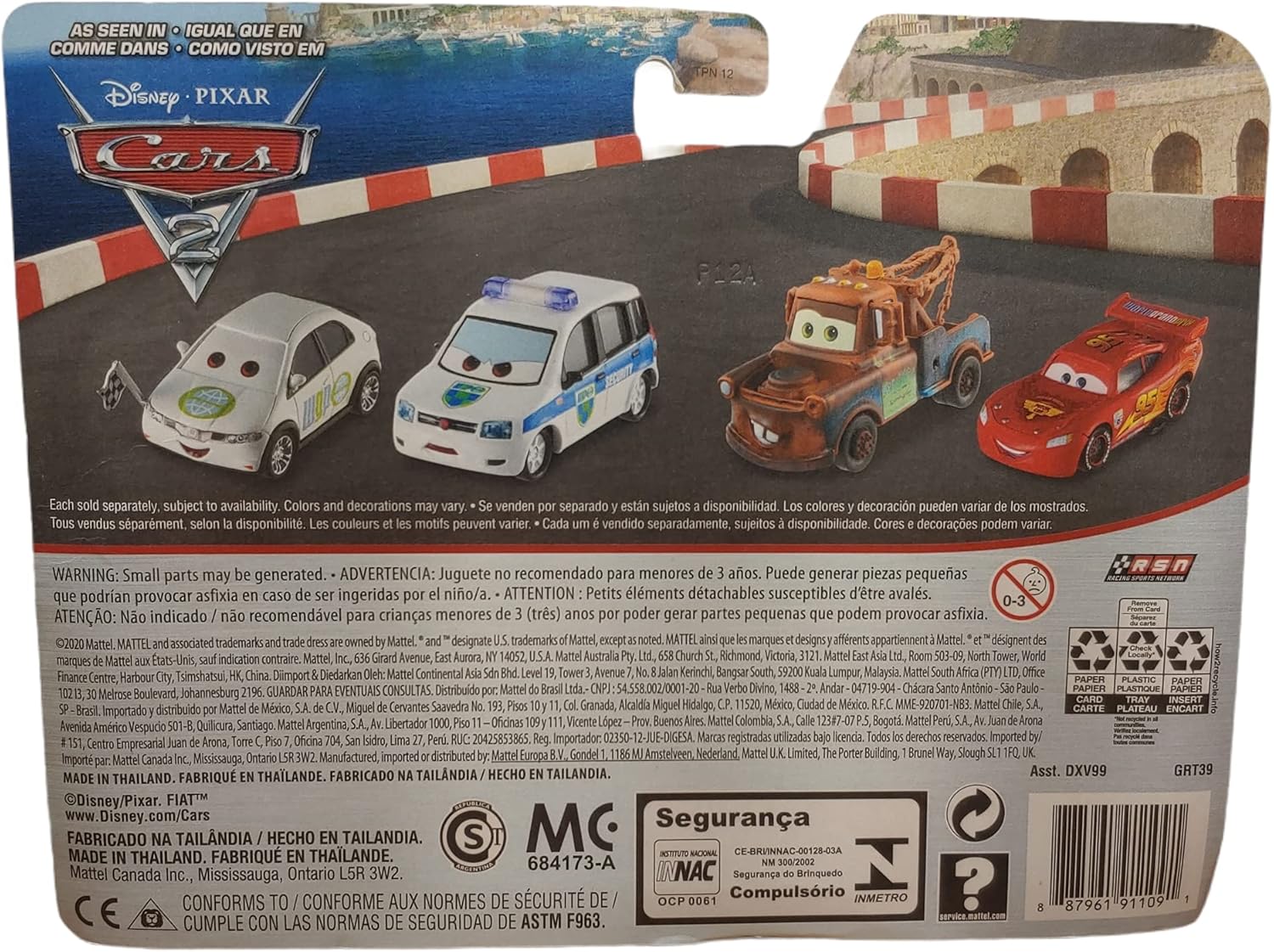 Disney Cars Toys and Pixar Cars 3 Lightning McQueen & Mater 2-Pack, 1:55 Scale Die-Cast Fan Favorite Character Vehicles for Racing and Storytelling Fun, Gift for Kids Age 3 and Older,Multi