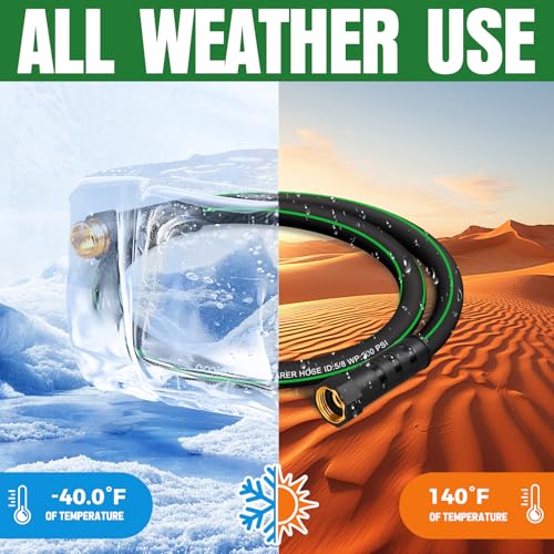 Heavy Duty Garden Hose 25ft, NON-EXPANDABLE Flexible Water Hose, Kink Resistant Lightweight Hybrid Hose, Leakproof Hose Male to Female Fittings