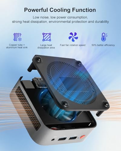 Mini PC W-11, Mini-PC with Intel CPU N150(up to 3.6GHz), 16 GB DDR4 RAM 512 GB M.2 SSD Micro Gaming PC, 4K Dual Display, HDMI 2.0/DP, USB 3.0/WiFi 5/BT 5, Fit Office Home School