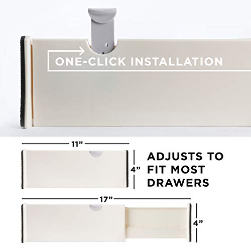 6 Drawer Organizer and Dividers, Organize Silverware and Utensils in Home Kitchen, Divider for Clothes in Bedroom Dresser, Designed to Not Snag Underwear and Bra Fabrics, Bathroom Storage Organizers