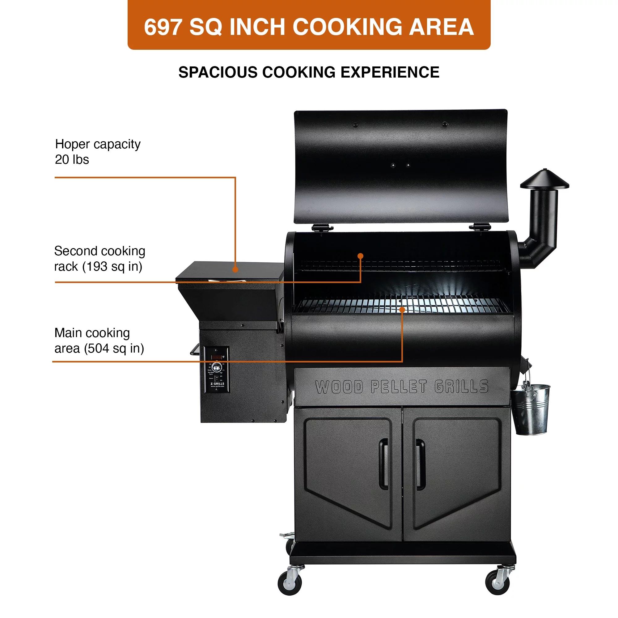Z Grills ZPG-700D7 697 sq. in. Pellet Grill & Smoker Black
