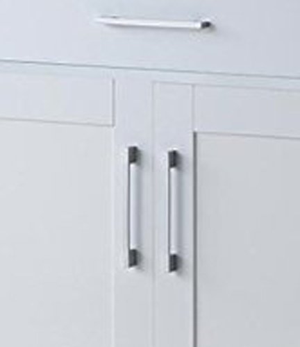 Hodedah Rolling Wood Kitchen Island Cart with Spice Rack, Towel Rack, Utensil Drawer plus Cabinet, White with Beech Top