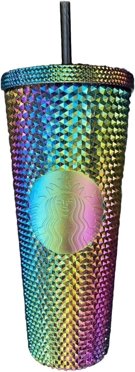 Starbucks Fall 2023 Black Bling Oil Slick Studded 24oz Venti Tumbler Cup
