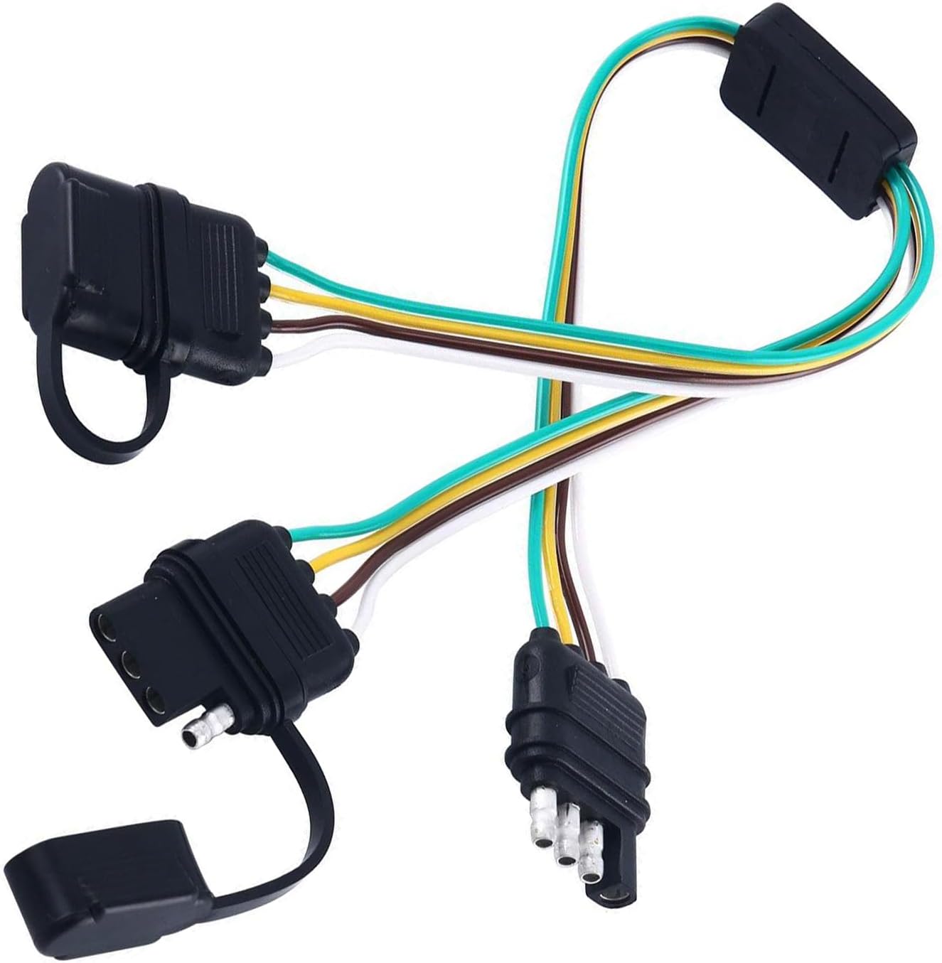 1 PC Automotive Y-Type Splitter One-to-Two Plug Wiring Harness, 17.7