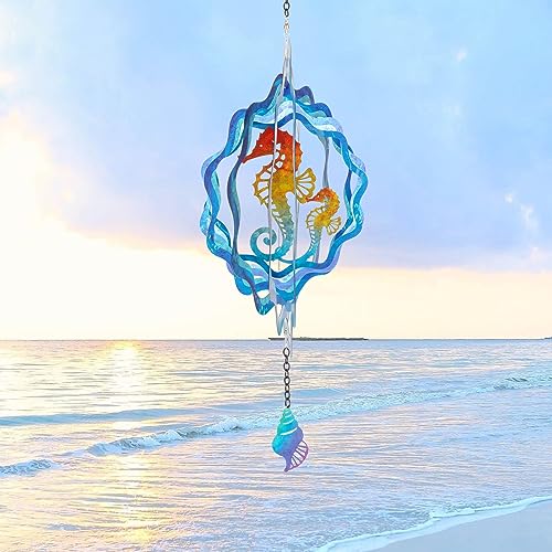 Wind Spinners Hanging, 12 Inches 3D Kinetic Hummingbird Wind Spinner for Yard and Garden Decor Stainless Steel Indoor Outdoor Decor Laser Cut Art Garden Metal Wind Sculptures & Spinners Decorations
