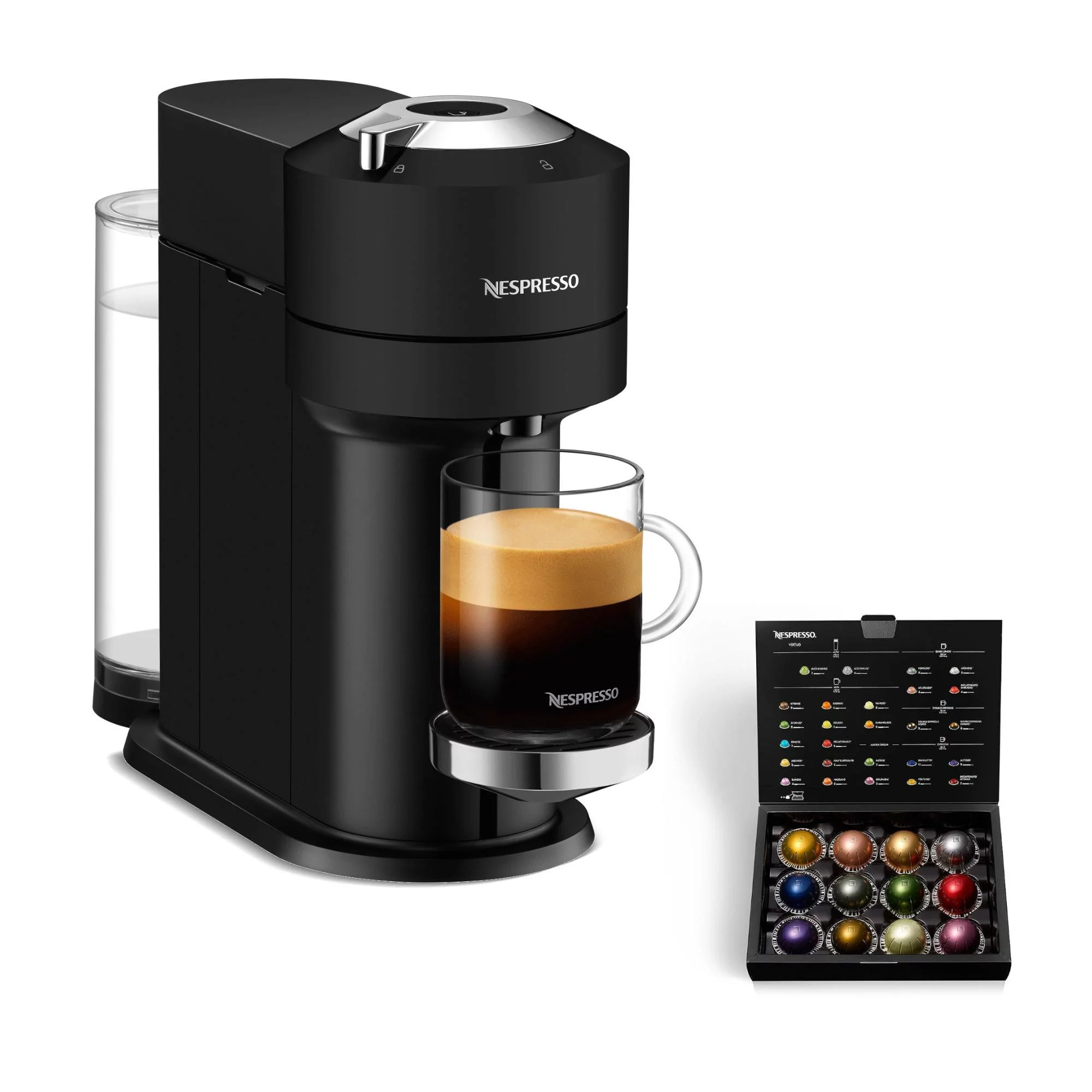 Nespresso Vertuo Next Deluxe Compact Coffee and Espresso Machine (Matte Black) with Sample Pack