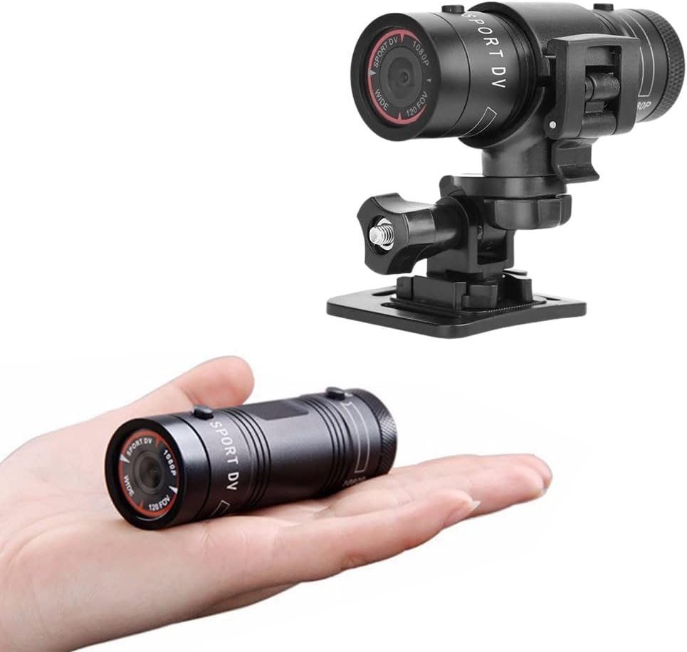 Bicycle Motorbike Helmet Camera, HD 1080P Sports Action Camera, Motorcycle Video DV Camcorder, Waterproof Bike Car Video Recorder, Mini Action DVR Video Cam, for Outdoor Wilderness ,32G SD Card