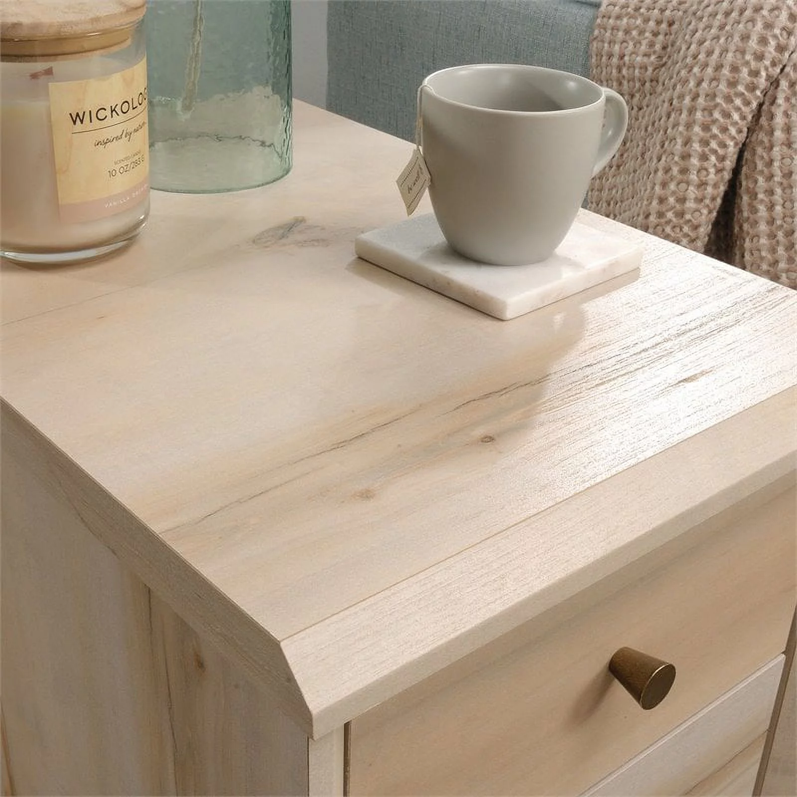 Pemberly Row 2 Drawers Modern Engineered Wood End Table in Maple