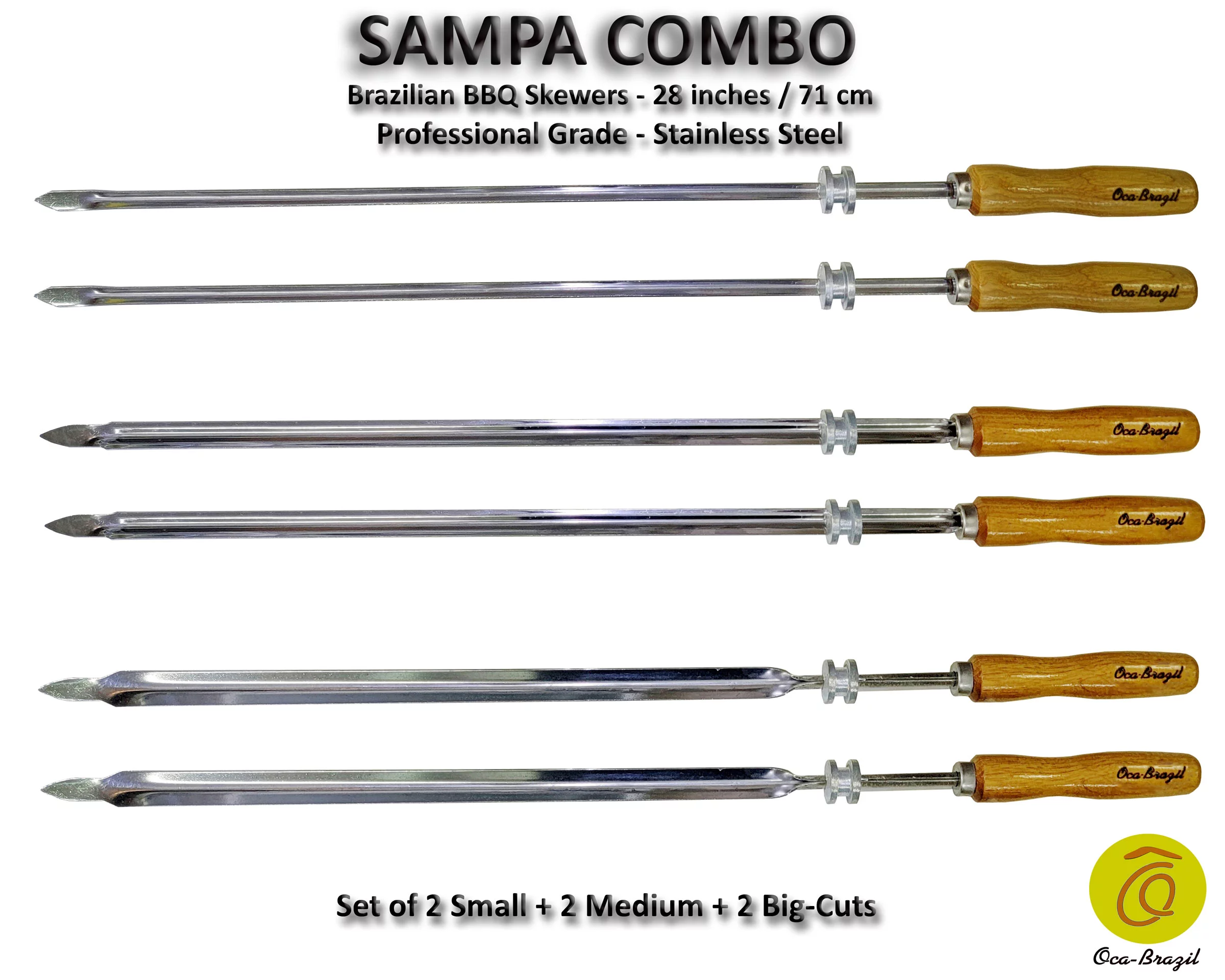 Sampa Combo - Set of 6 Brazilian Skewers for BBQ 28