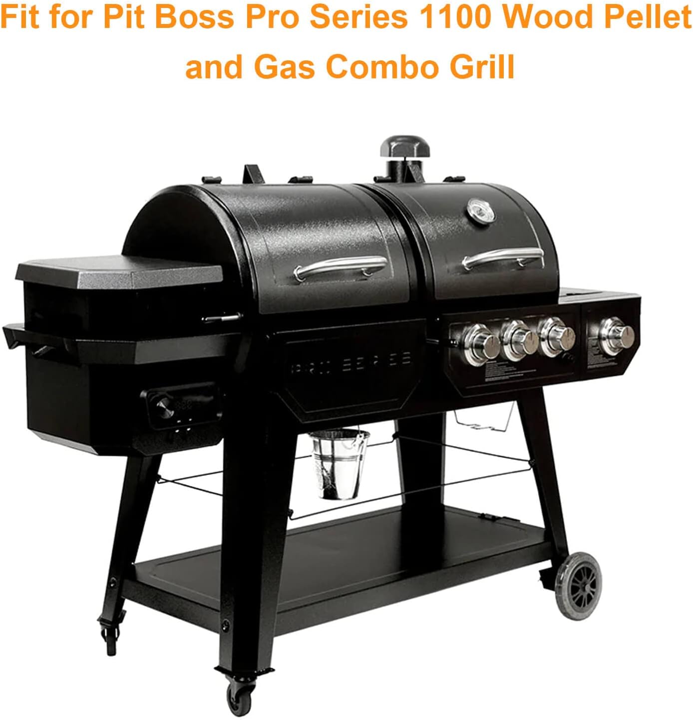 GRISUN Grill Replacement Parts for Pit Boss 1100 Pro Series Triple-Function Combo Grill, Stainless Steel Grill Burner with Porcelain-Enameled Heat Plate, Heavy Duty Replacement Parts