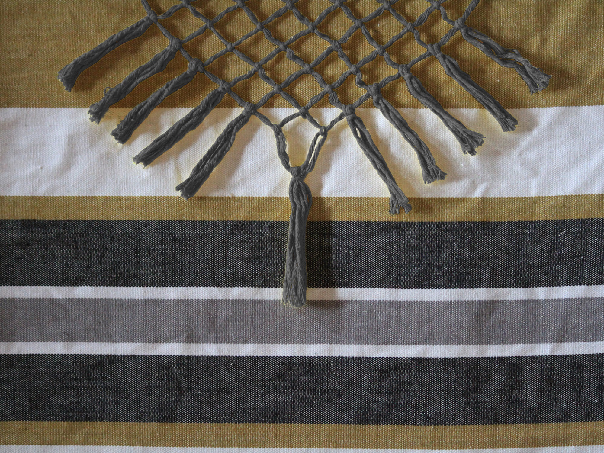 The Hamptons Collection 72” Grey Brazilian Style Hammock Chair with a Hanging Bar