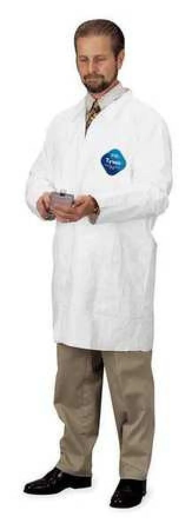Dupont Lab Coat,White,Snaps,3XL,PK8  TY212SWH3X0008G1