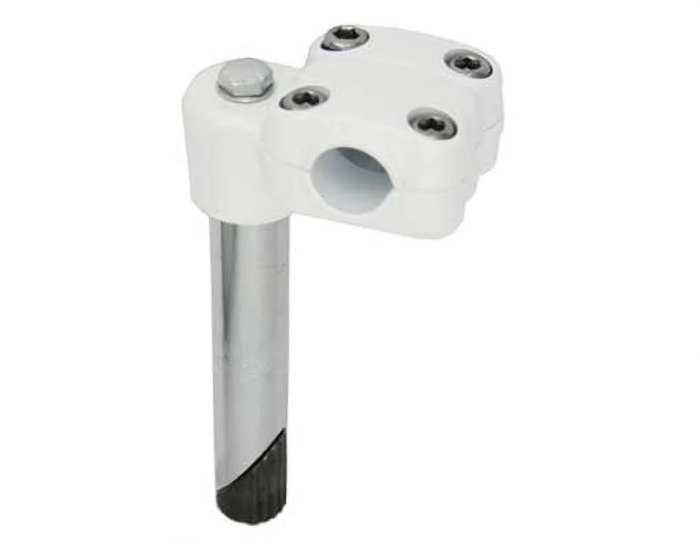 Alta Bicycle Steel 4 Bolt Alloy BMX Quill Stem,Multiple Sizes & Colors. (White, 22.2mm)