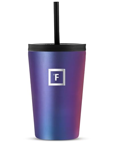 IRON °FLASK Classic Tumbler - Vacuum Insulated Stainless Steel Water Bottle, Double Walled, Drinking Cup, Insulated Travel Mug (Cotton Candy, 24 oz Solid Lid)