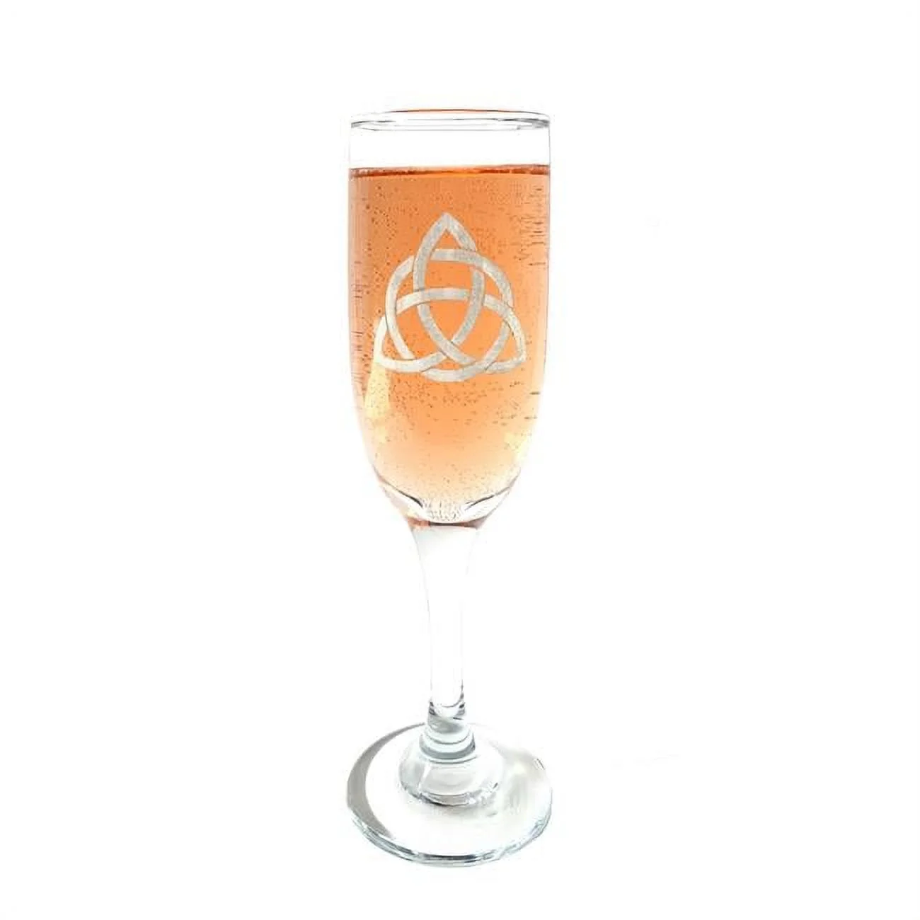 6 oz Trinity Knot Engraved Champagne Flute Glass