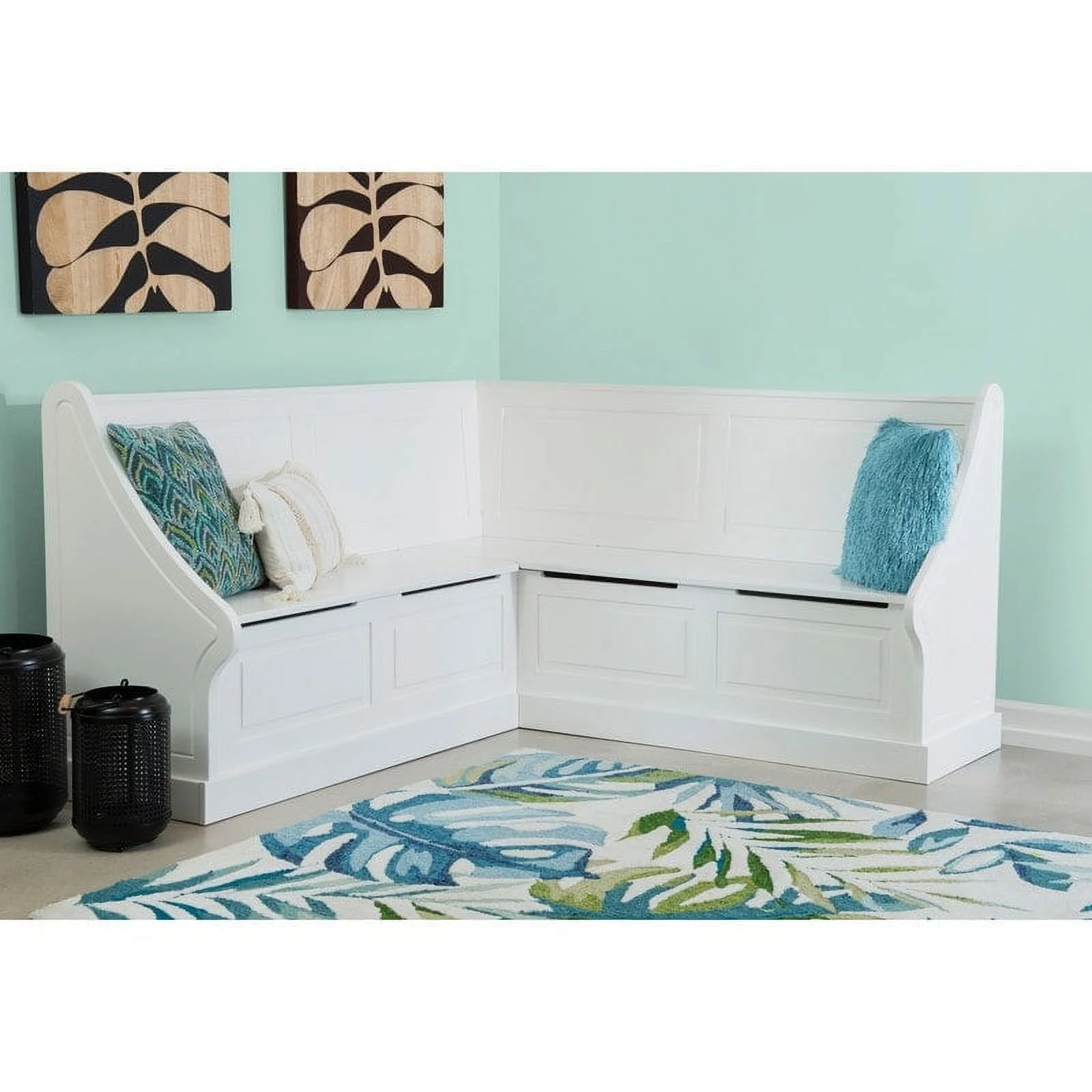 Linon Josie White Corner Breakfast Nook