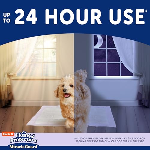 New! Hartz Home Protection Miracle Guard Lavender Scented USA Made Dog Pads, XXL Size 20 Count, 24 Hour Use, Won't Leak and Odor Eliminating