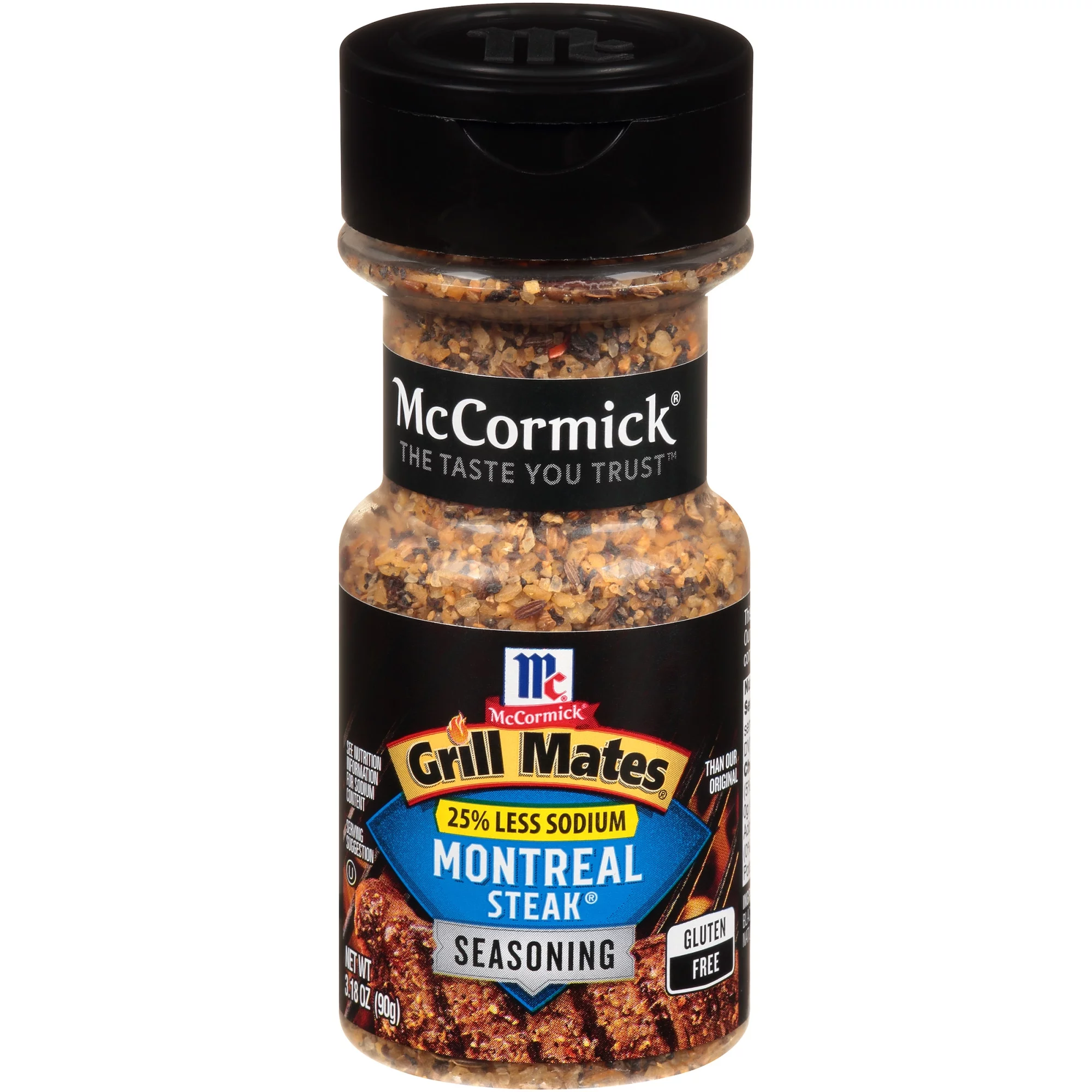 (6 Pack)Mccormick Grill Mates 25% Less Sodium Montreal Steak Seasoning, 3.18 Oz