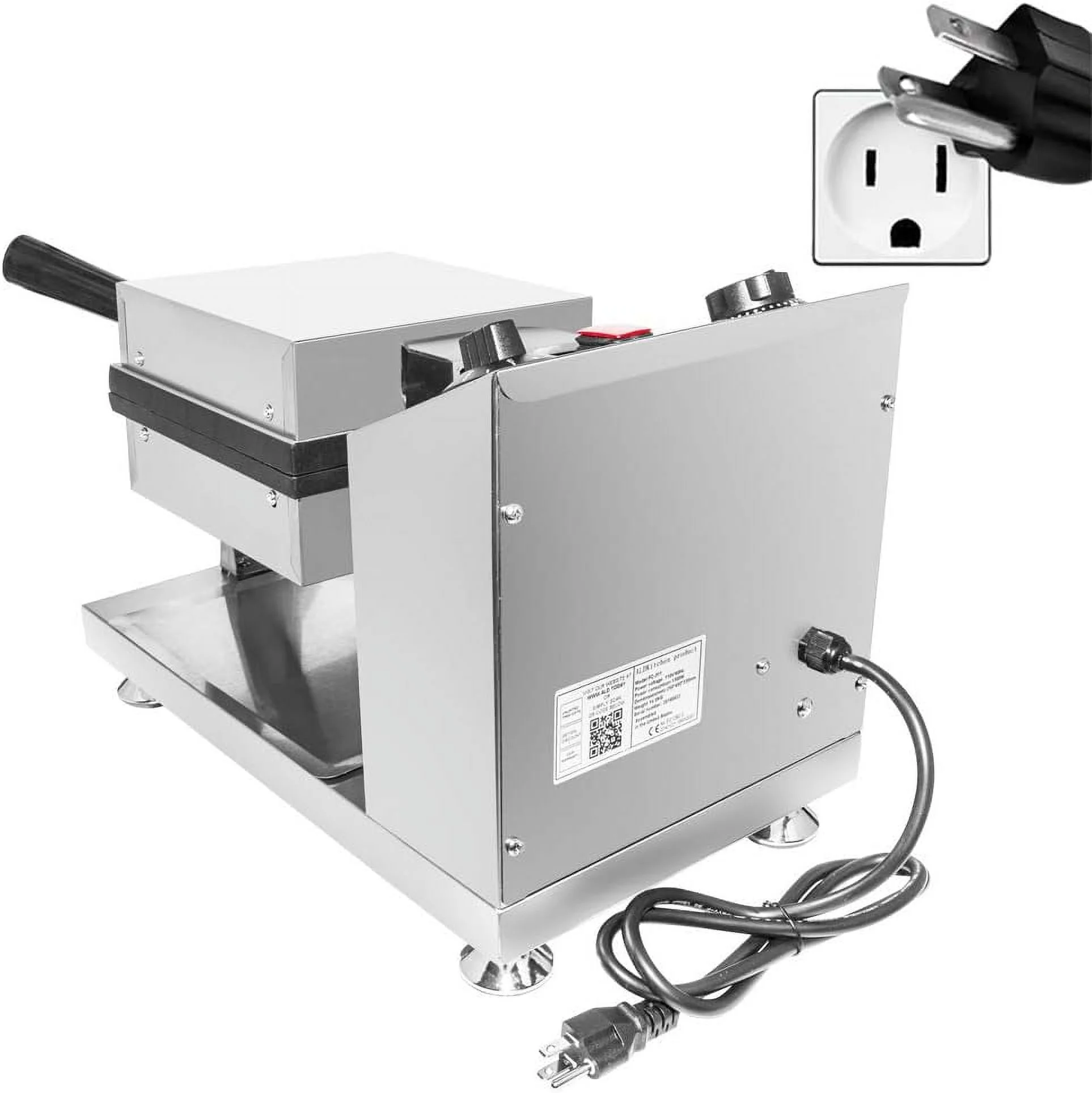 Bubble Waffle Maker | Waffle Iron With Nonstick Coating | Stainless Steel (Rotating (Square-Shaped))