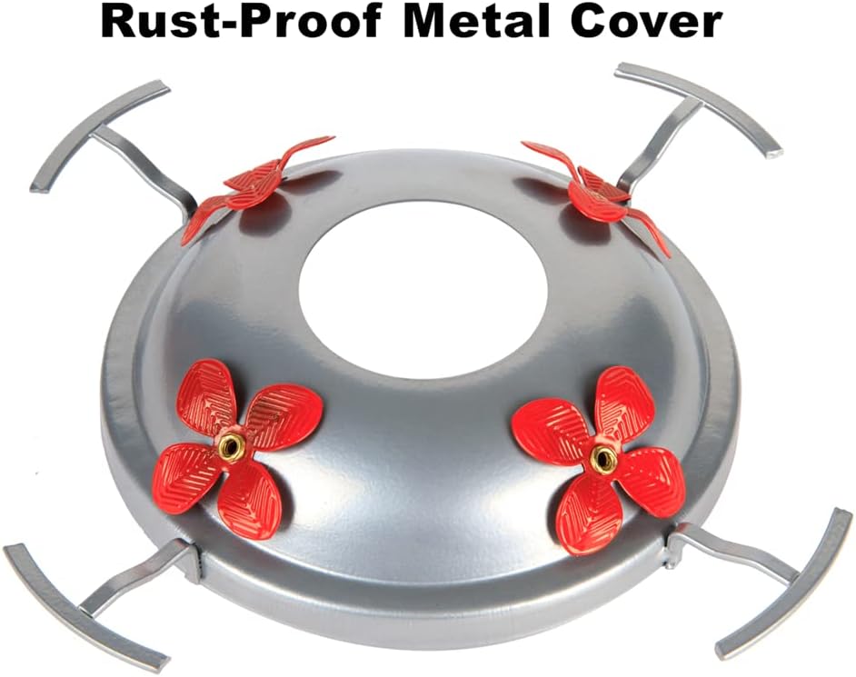 6 Pack Hummingbird Feeder Bottom Replacement Parts Base Set includes Feeder Base, 1 Pcs Replacement Seal Rings, 2 PCS Moat Hook and 2 Pcs Brushes