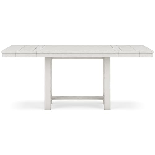 Signature Design by Ashley Robbinsdale Casual Removable Center Leaf Dining Extension Table with Trestle Base, White