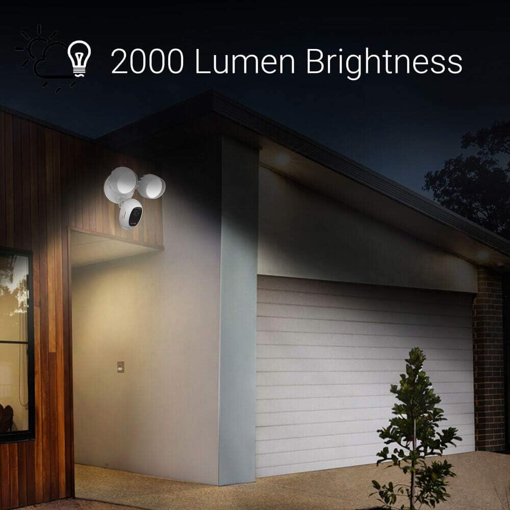 EZVIZ Floodlight Security Camera WiFi, H.265, PIR Motion Detection, 1080P Live View, Siren Alarm, Starlight Color Night Vision, Two-Way Audio, Weatherproof | LC1C