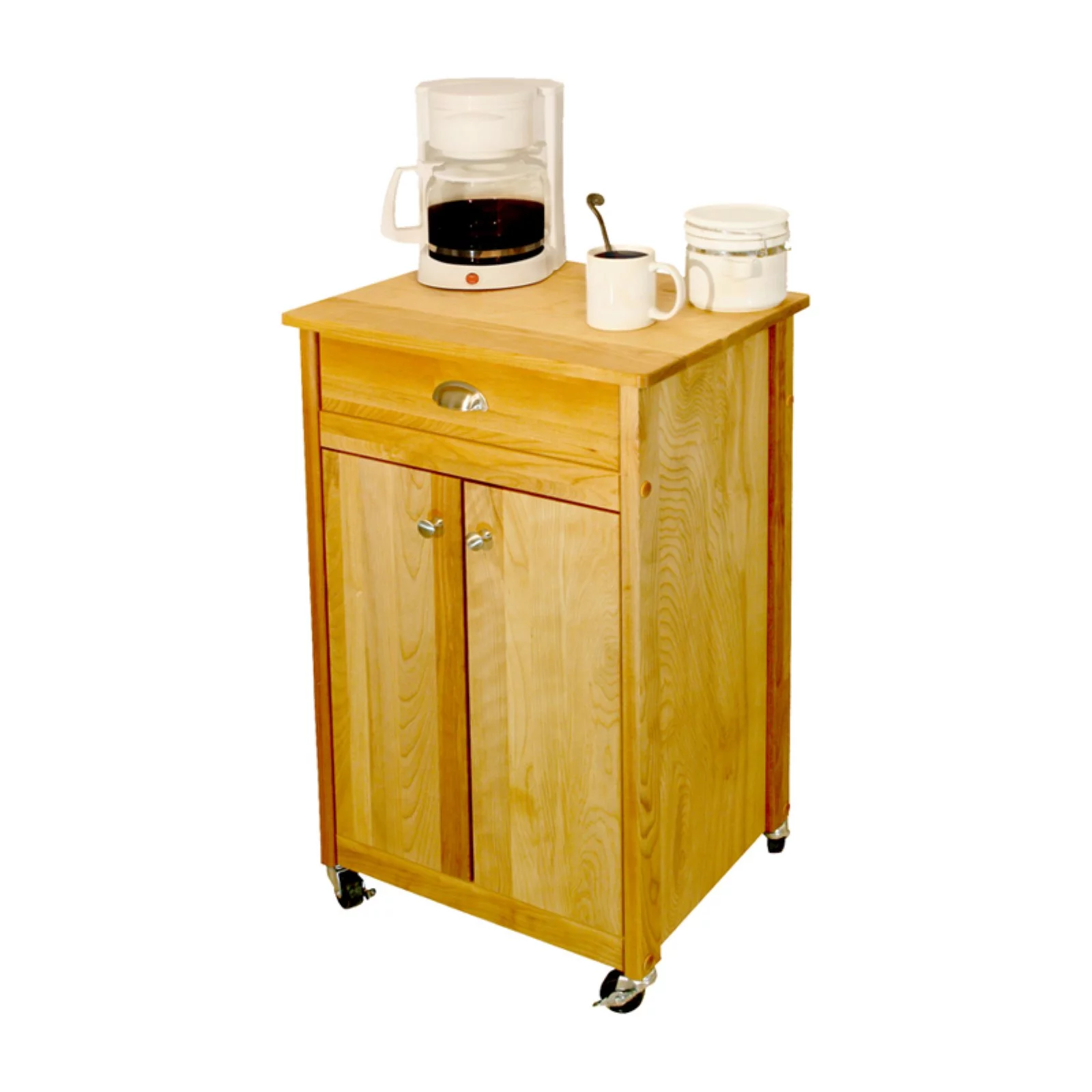 Catskill Birch Hardwood Cuisine Butcher Block Kitchen Cart in Natural