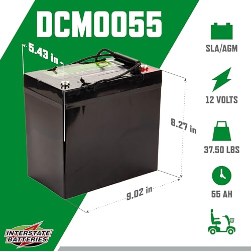 Interstate Batteries 12V 35AH Sealed Lead Acid (SLA) AGM Deep Cycle Battery (DCM0035) Insert Terminals