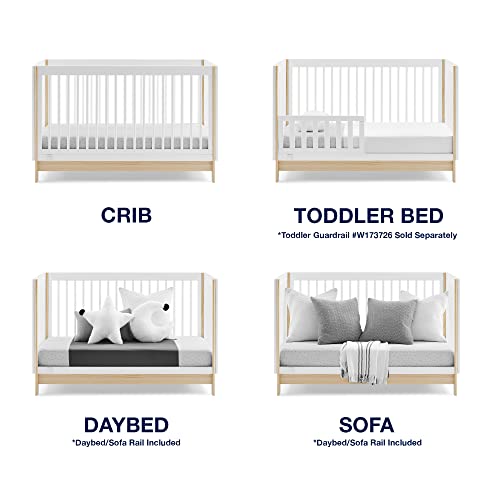 GAP babyGap Tate 4-in-1 Convertible Crib - Greenguard Gold Certified, Bianca White/Natural