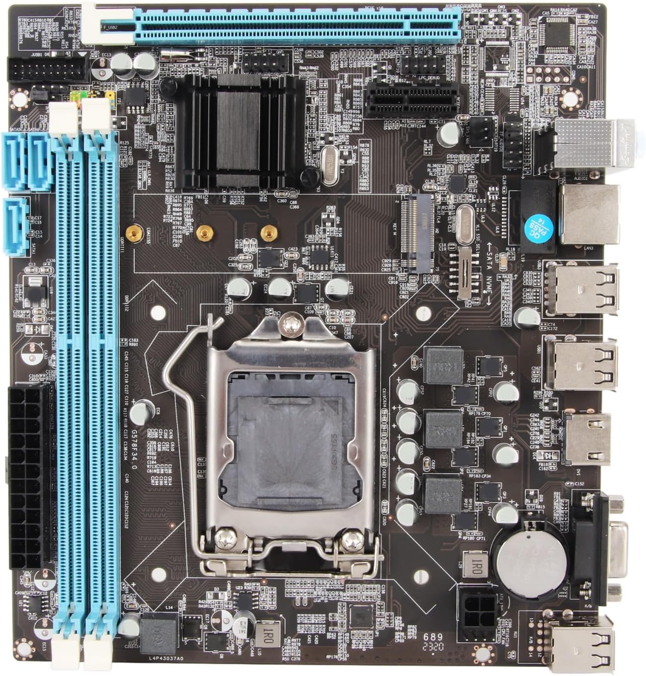 Micro ATX Motherboard, LGA 1155 CPU Slot, Dual Channel DDR3, M.2 NVMe NGFF, HD VGA Output, 3 Phase Power