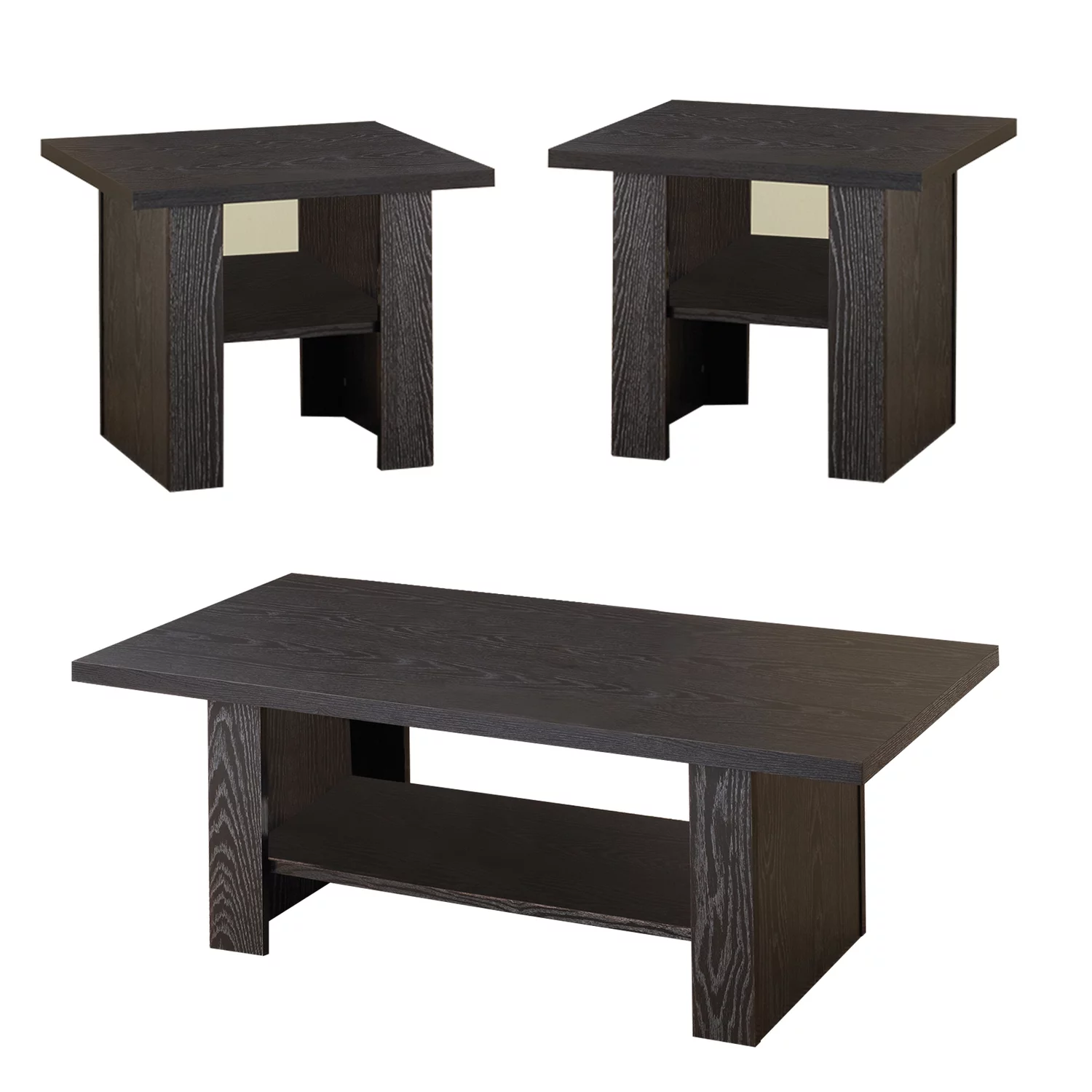 BenJara Bewildering rich black 3 piece occasional table set