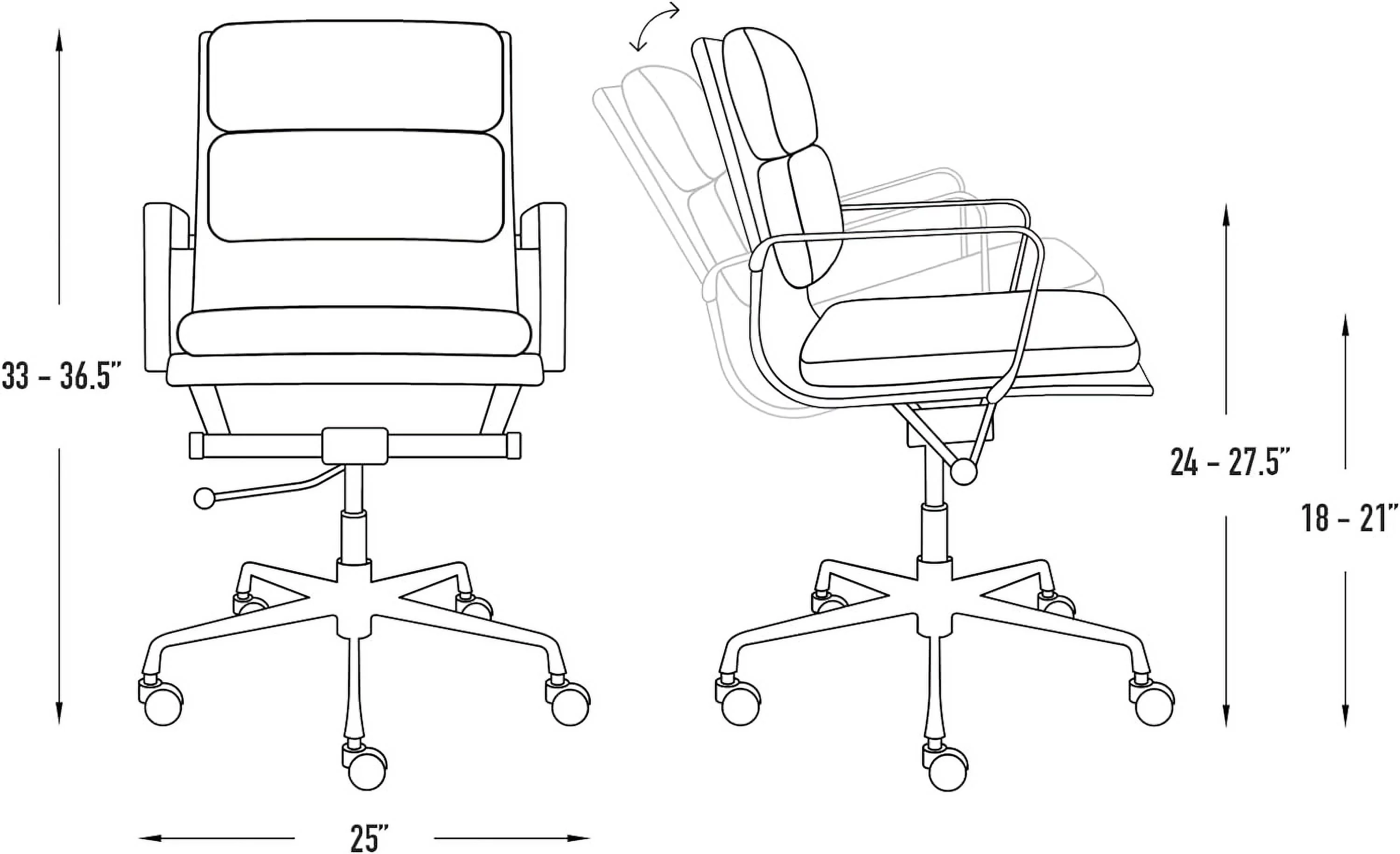 SOHO II Padded Management Office Chair - Back Desk Chair With Arm Rest, Swivel & Cushion Availability, Made Of -Cotton Fabric, Dark Blue Fabric