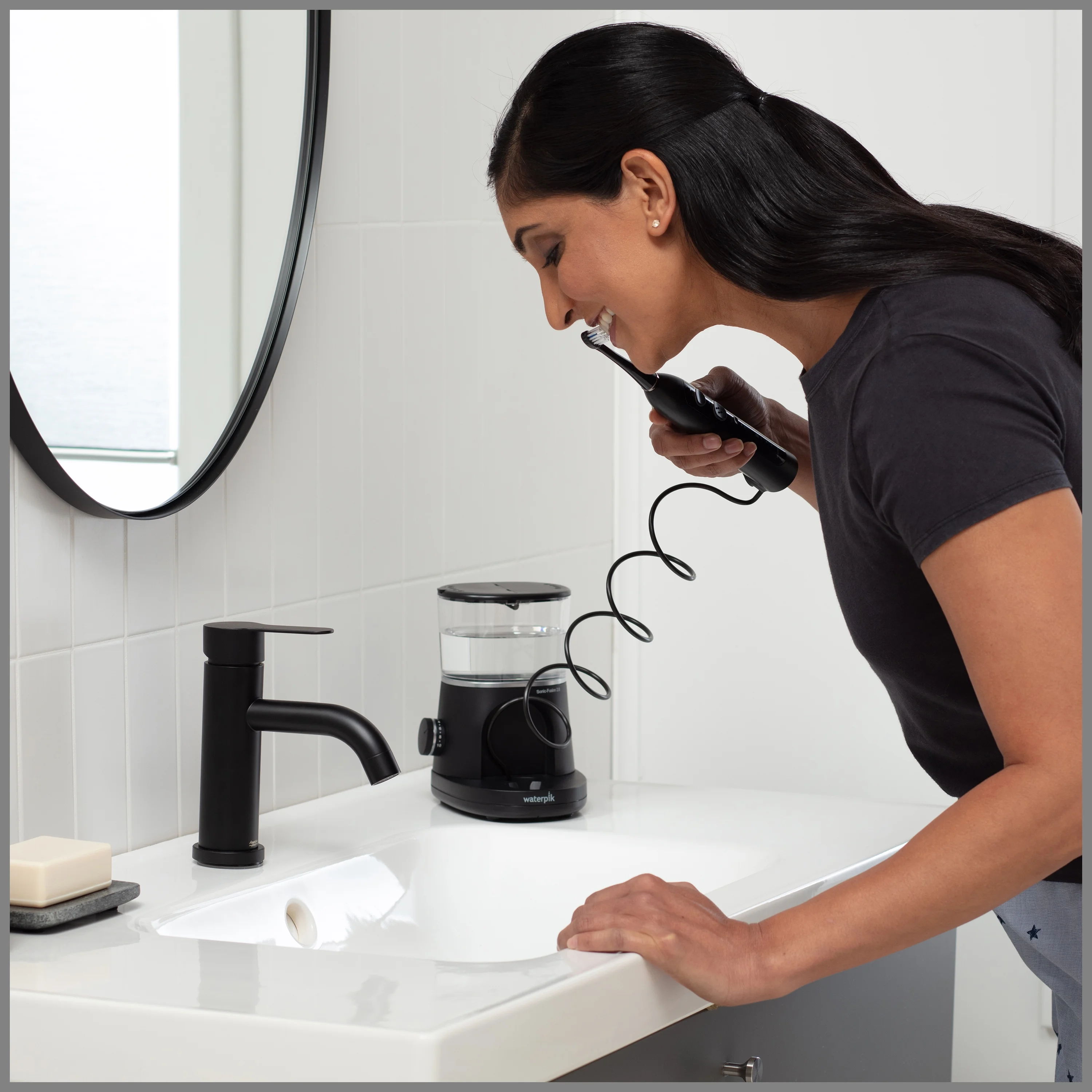 Waterpik Sonic-Fusion 2.0 Flossing Toothbrush, Electric Toothbrush & Water Flosser Combo, Black