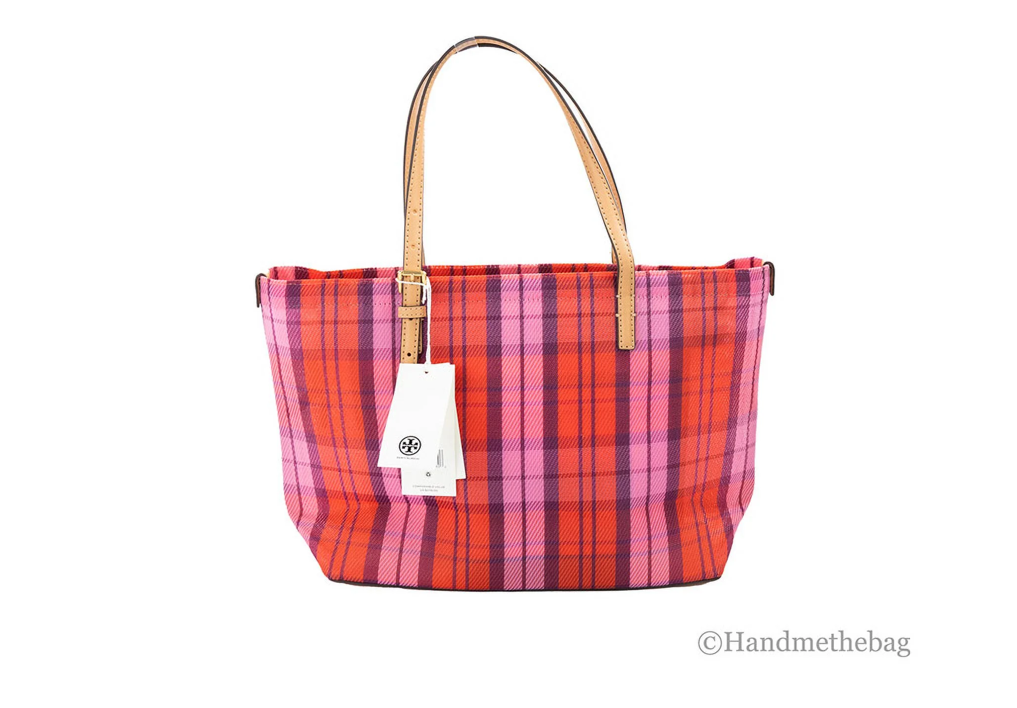 Tory Burch (146732) Emerson Small Pink Red East West Mesh Market Tote Handbag