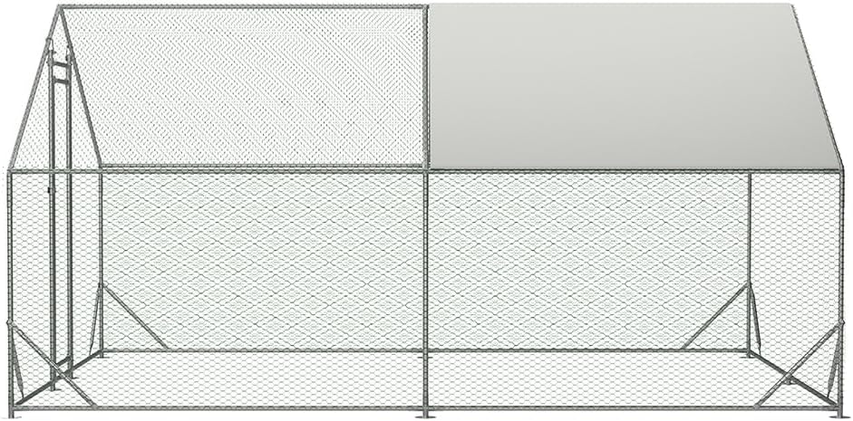 Chicken Coop Large Metal Chicken House,Walk-in Poultry Cage Chicken Run Pen Dog Kennel Duck House with Waterproof and Anti-Ultraviolet Cover (L(10' L x 13 W x 6.56' H))