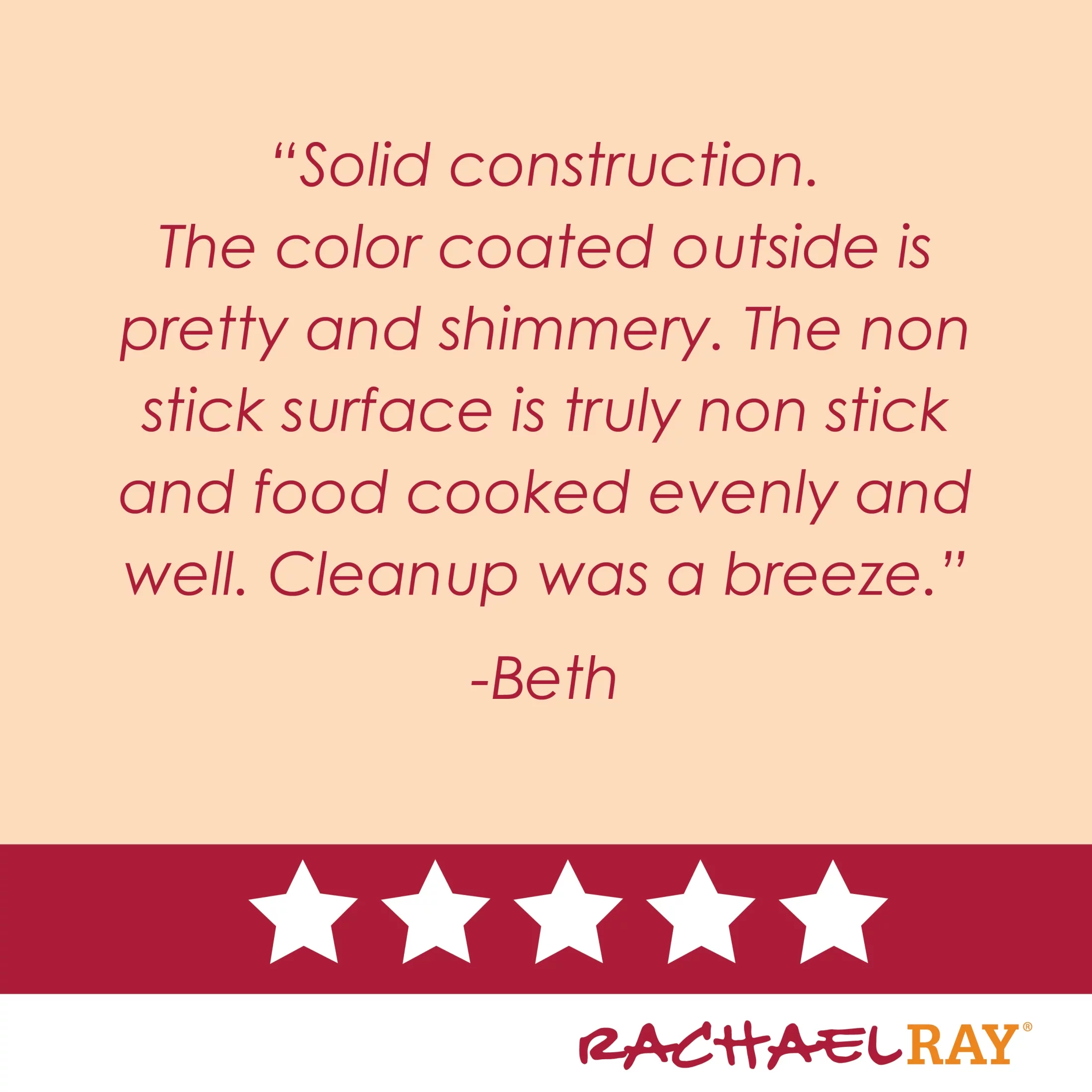 Rachael Ray 6 Qt Create Delicious Aluminum Nonstick Stockpot, Red Shimmer